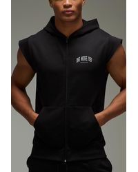 BoohooMAN - One More Rep Sleeveless Zip Through Loopback Regular Fit Hoodie - Lyst