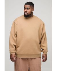 BoohooMAN - Plus 330gsm Oversized Basic Crew Neck Sweatshirt - Lyst