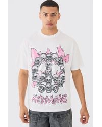 BoohooMAN - Oversized Skull Print T-shirt - Lyst