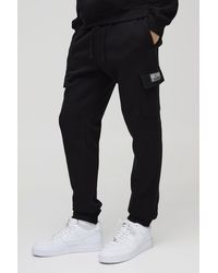 BoohooMAN - 330gsm Slim-Fit Cargo-Jogginghose mit BM Signature Label - Lyst