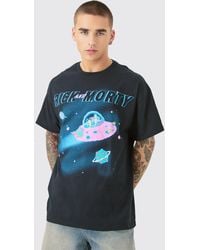 Boohoo - Oversized Rick And Morty Space License T-Shirt - Lyst