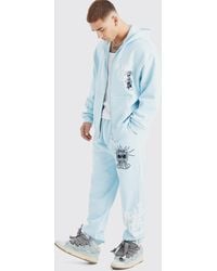 BoohooMAN - Oversized Masked Character Zip Up Hoodie & Oversized Jogger - Lyst