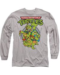 BoohooMAN - Teenage Mutant Ninja Turtles Tmnt Group Long Sleeve T-shirt, Athletic Heather - Lyst