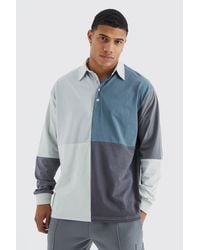 BoohooMAN - Oversized Rugby Colour Block Polo - Lyst