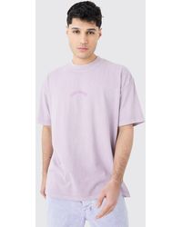 BoohooMAN - Oversized Distressed Washed Embroidered T-shirt - Lyst