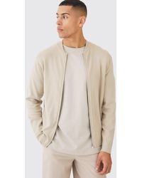 BoohooMAN - Regular Fit Knitted Bomber - Lyst