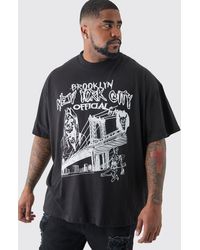 BoohooMAN - Plus Oversized Official City Print T-shirt - Lyst