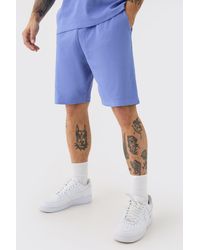 Boohoo - Loose Fit Mid Length Heavyweight Ribbed Shorts - Lyst