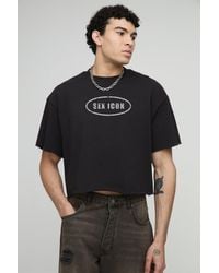 BoohooMAN - Kastiges Oversize T-Shirt mit Sex Icon Print - Lyst