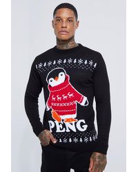 Boohoo - Peng Penguin Christmas Sweater - Lyst