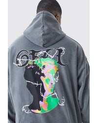 BoohooMAN - Plus Core Fit Overdye Ofcl Psychadelic Graphic Hoodie - Lyst