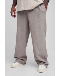 BoohooMAN - Plus lockere Hose mit Fischgräten-Print - Lyst
