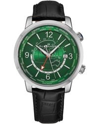BoohooMAN - Alexander Alexander A171a Journeyman 2 Luxury 42mm World Traveler Watch With Dark Blue Enamel Earth Pattern Crown - Lyst
