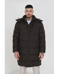 BoohooMAN - Brave Soul Longline Hooded Padded Puffer Jacket - Lyst