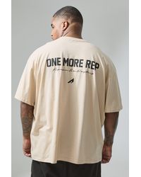 BoohooMAN - Plus Active Oversized One More Rep T-shirt - Lyst