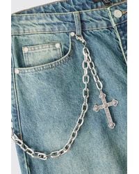 BoohooMAN - Cross Skull Jean Chain - Lyst