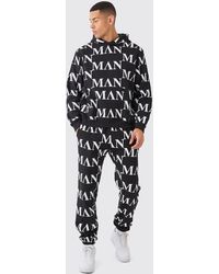 BoohooMAN - Roman All Over Print Hooded Tracksuit - Lyst