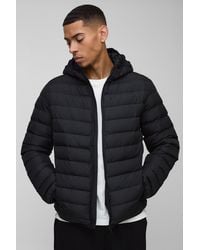 BoohooMAN - Regular Fit Quilted Zip Through Hooded Jacket - Lyst