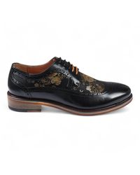 BoohooMAN - Infinity Leather Leather Floral Print Brogue Dress Shoes - Ross - Lyst
