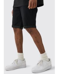 BoohooMAN - Tall Stretch Denim Skinny Fit Shorts In Black - Lyst