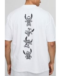 BoohooMAN - Oversized Extended Neck Disney Lilo And Stitch License T-Shirt - Lyst