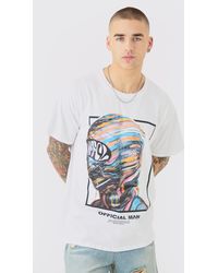 BoohooMAN - Oversized Ofcl Mask Graphic T-shirt - Lyst