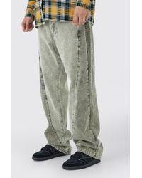 BoohooMAN - Tall Relaxed Colour Block Acid Wash Cord Trouser - Lyst