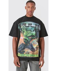 BoohooMAN - Oversized The Hulk Large Scale License T-shirt - Lyst