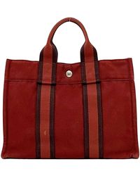 BoohooMAN - Hermes Preloved Canotier Tote Bag Unisex - Red Handbags - Lyst