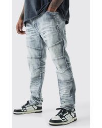 BoohooMAN - Plus Skinny Stretch Heavy Bleached Ripped Jean - Lyst