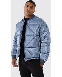 BoohooMAN - Metallic Quilted Puffer Bomber - Lyst