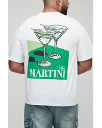 Boohoo - Plus Oversized Man Script Martini Print T-Shirt - Lyst