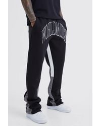 BoohooMAN - Regular Fit Worldwide Contrast Stitch Gusset Jogger - Lyst