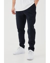 BoohooMAN - Tall Slim Tapered Cropped Bonded Scuba Jogger - Lyst