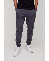 BoohooMAN - Slim Tapered Heavyweight Interlock Jogger - Lyst