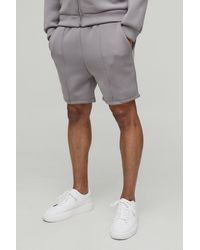 Boohoo - Pantalón Corto Ajustado De Scuba Con Largo Medio Y Alforza - Lyst