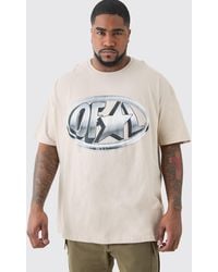BoohooMAN - Plus Core Ofcl Puff Print T-shirt In Sand - Lyst