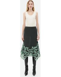 Bottega Veneta - Cotton Midi Skirt With Silicone Motif - Lyst