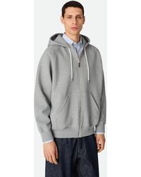 Bottega Veneta - Cotton Fleece Zip Hoodie - Lyst