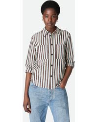 Bottega Veneta - Chemise En Coton Et Lin À Rayures - Lyst