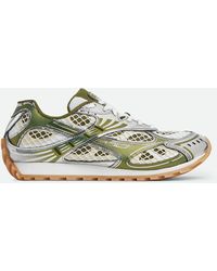 Bottega Veneta - Baskets orbit argenté et vert - Lyst