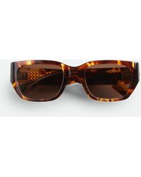 Bottega Veneta - Intrecciato Square Sunglasses - Lyst