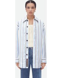 Bottega Veneta - Striped Silk Padded Jacket - Lyst