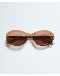 Bottega Veneta - Classic Oval Sunglasses - Lyst