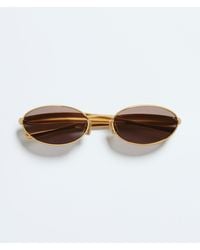 Bottega Veneta - "Sardine" Oval Fram Sunglasses - Lyst