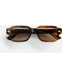 Bottega Veneta - Intrecciato Rectangular Sunglasses - Lyst