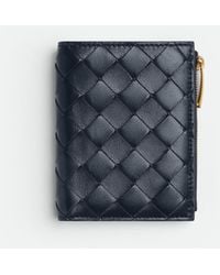 Bottega Veneta - Small Intrecciato Bi-fold Zip Wallet - Lyst