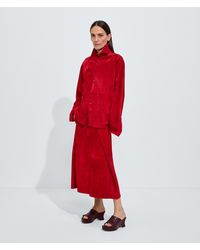 Bottega Veneta - Suede Leather Skirt - Lyst