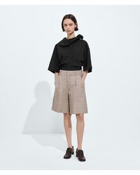 Bottega Veneta - Prince Of Wales Wool Shorts - Lyst