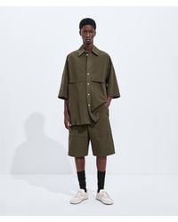 Bottega Veneta - Macro Intreccio Cotton Shorts - Lyst